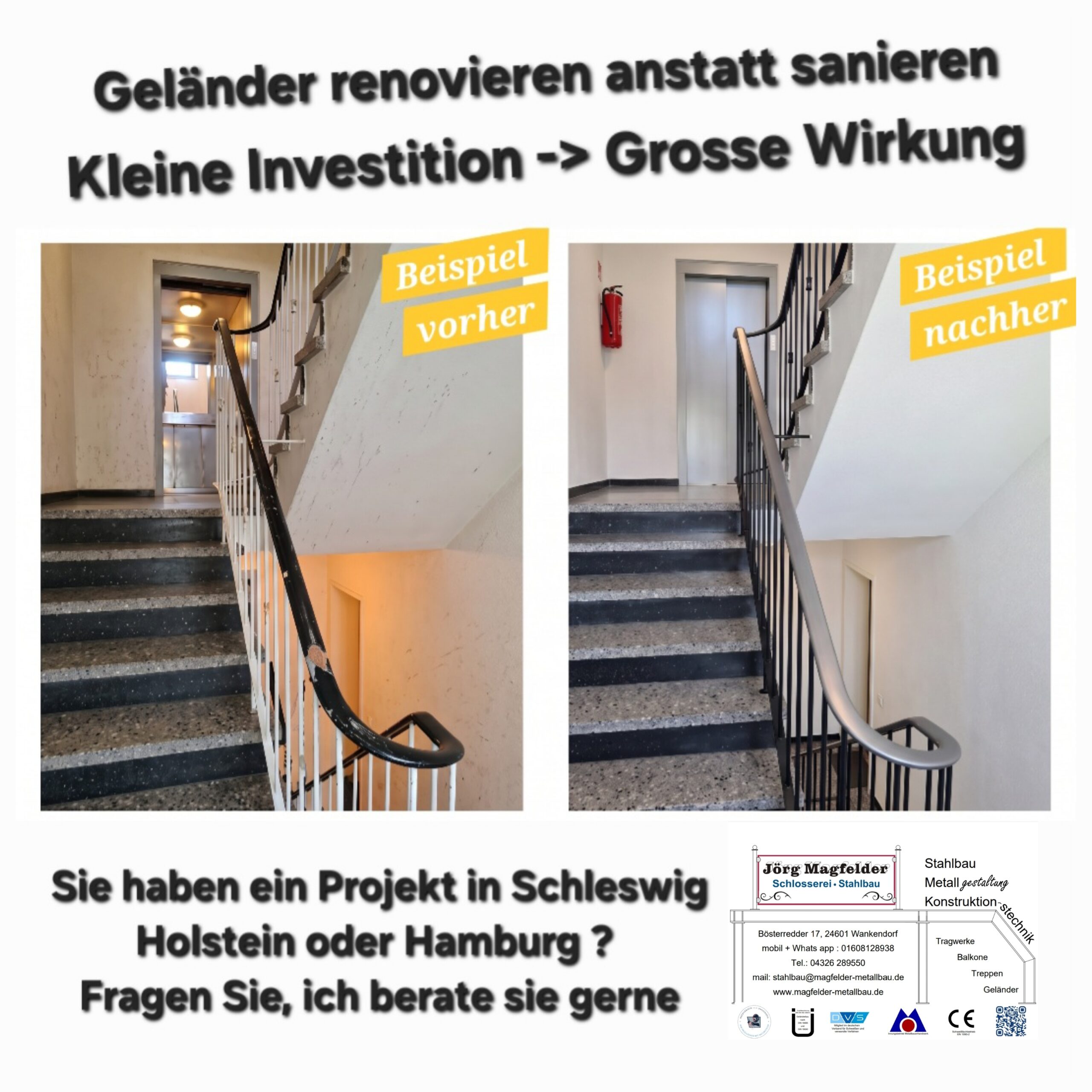 Treppenhausrenovierung->Handlaufbezug erneuern