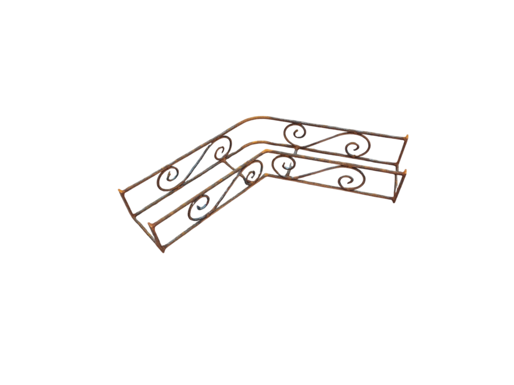 Schmiedeeisernes Eckstück mit 120 Grad Winkel Artikelnummer 72PE1200 als Eckumführung für das modulare Pergola-System Homeland 72