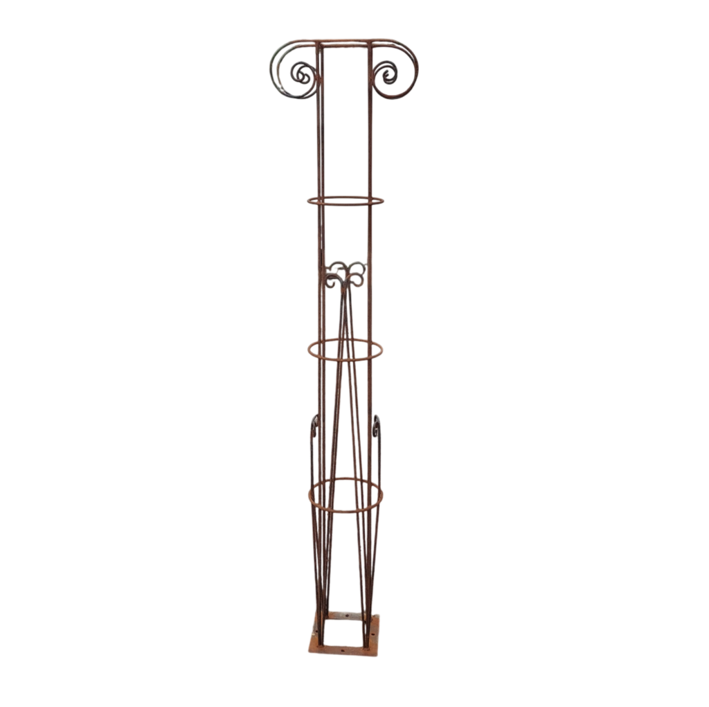 Schmiedeeiserne Ranksäule rund Artikelnummer 72S0200 als Stele oder Ständer für das modulare Pergola- und Rankgestellsystem Homeland 72